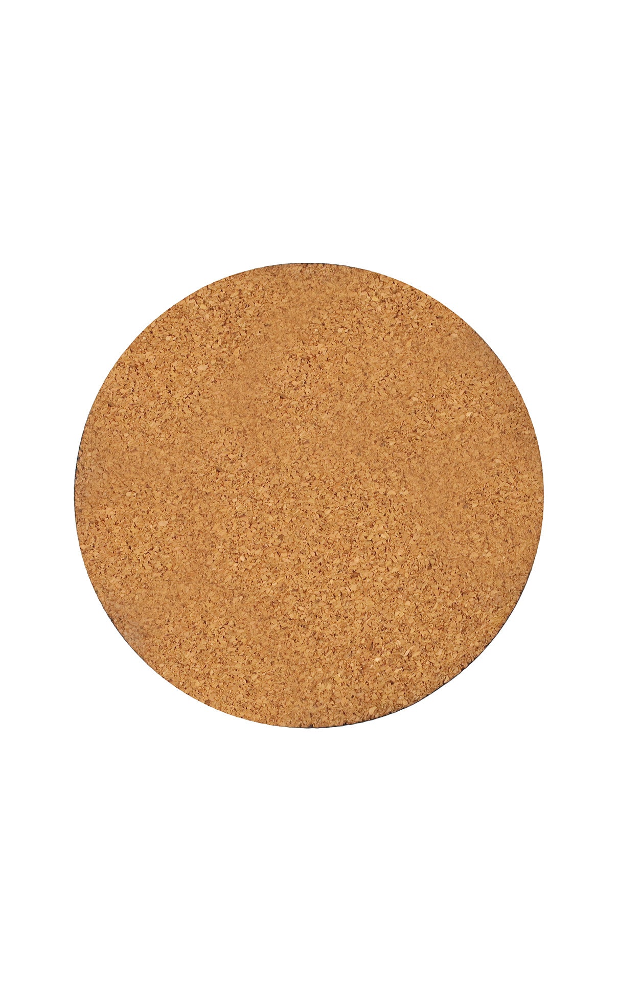 Round natural cork mat ideal for protecting surfaces, shown here as part of Tea Coaster Cork-Square & Round set