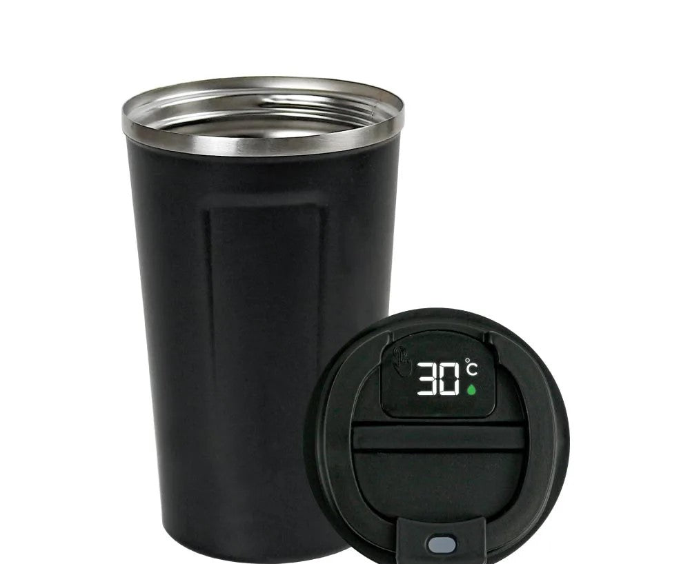 LED Temperature Display Black Tumblers Stainless Steel 510ml - Novelty