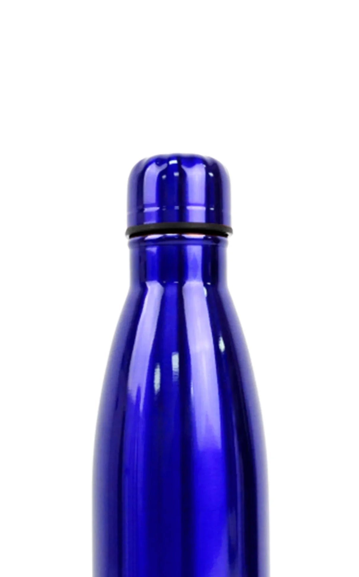 Blue glossy insulated stainless steel Thermal Bottle 500ml with screw-on cap for hot and cold beverages