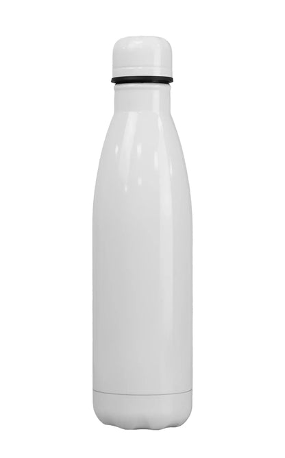 Sleek white insulated Thermos for keeping drinks hot or cold, shown in a plain minimalist style Thermal Bottle 500ml