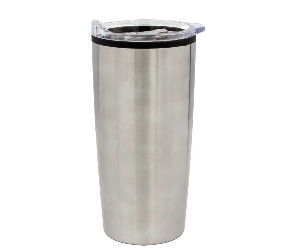 Custom Double-Wall Travel Mugs with Clear Lid – 500ml | Logo Printed Stainless Steel Mugs - Novelty