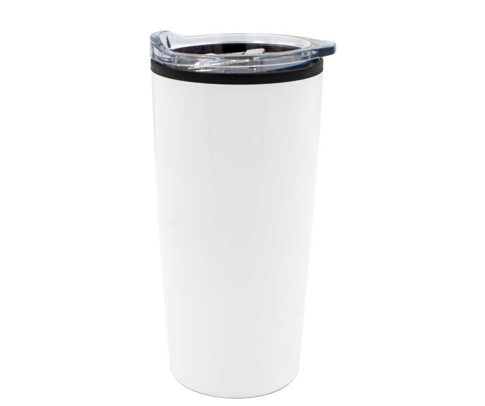 Custom Double-Wall Travel Mugs with Clear Lid – 500ml | Logo Printed Stainless Steel Mugs - Novelty