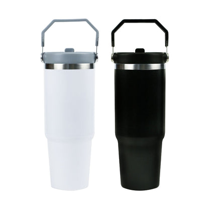 Tumbler with Handle & Straw SS Double Wall 900ml - Novelty