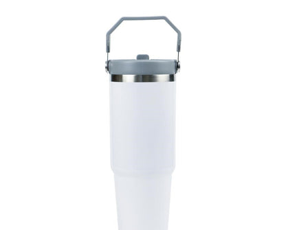 Tumbler with Handle & Straw SS Double Wall 900ml - Novelty