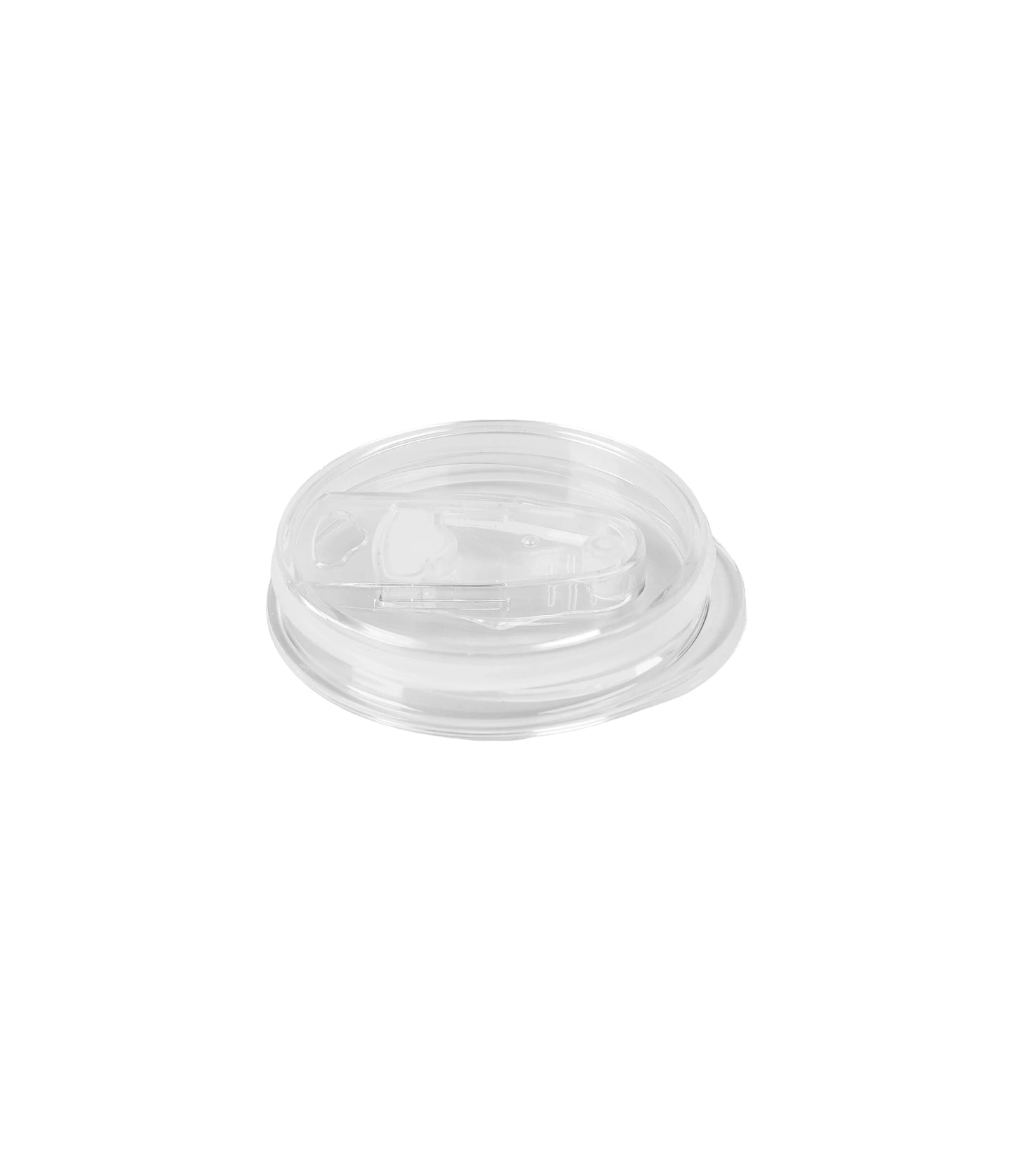 Clear plastic lid for Tumbler with a sliding opening for sipping beverages easily and spill resistance.