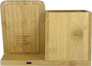 BAMBOO WIRELESS CHARGER PEN HOLDER - Novelty
