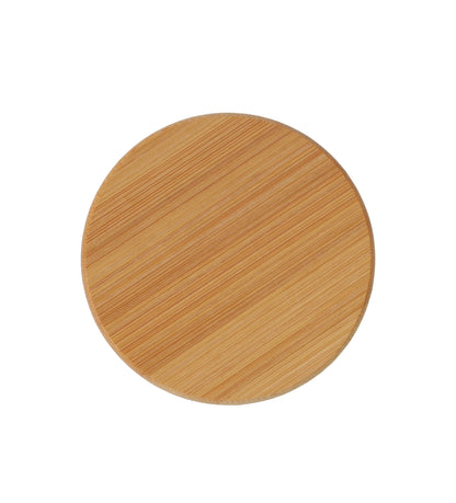Round wooden lid designed for the Wheat Straw Cork Grip PP Tumbler to keep beverages secure and fresh.