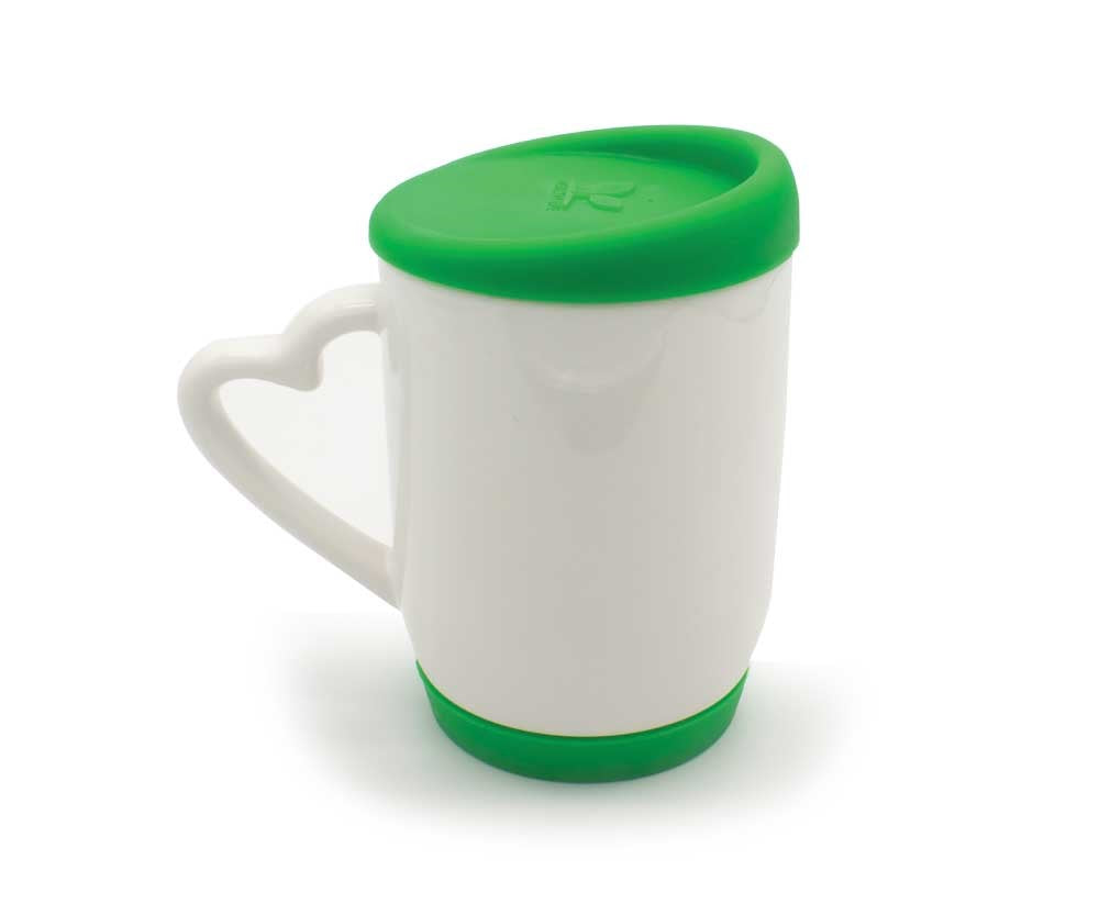 Custom White Ceramic Mugs with Silicone Cap & Base – Logo Printed Drinkware - Novelty