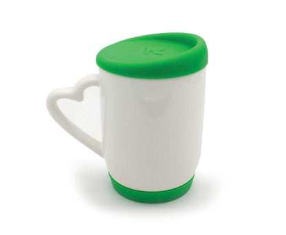 Custom White Ceramic Mugs with Silicone Cap & Base – Logo Printed Drinkware - Novelty