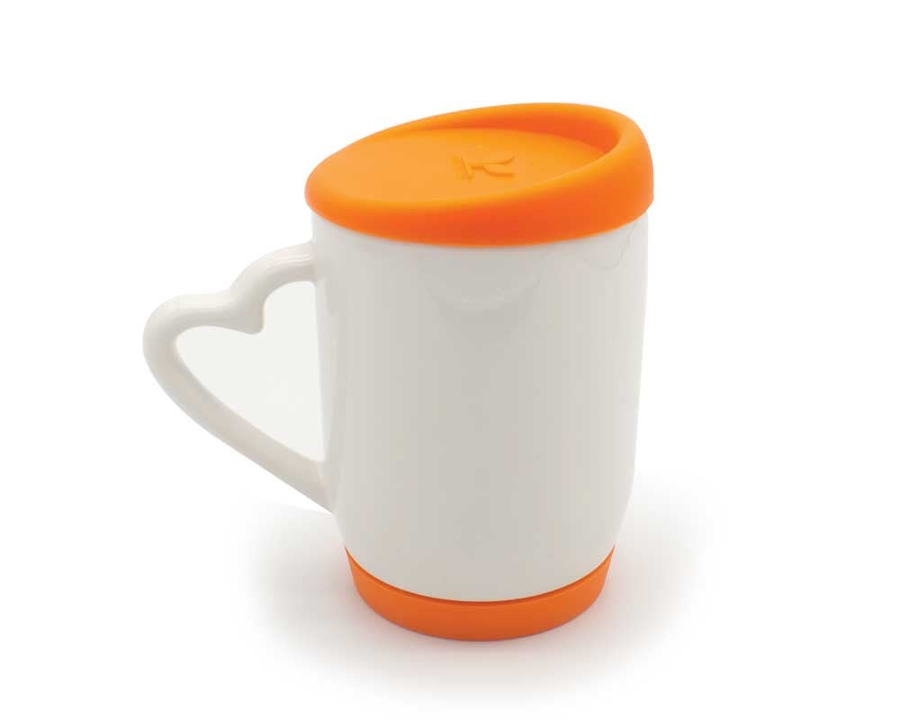 Custom White Ceramic Mugs with Silicone Cap & Base – Logo Printed Drinkware - Novelty