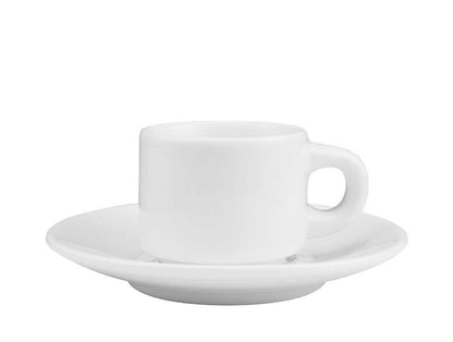 Sublimation White Ceramic Cup & Saucer 77ml Capacity - Novelty