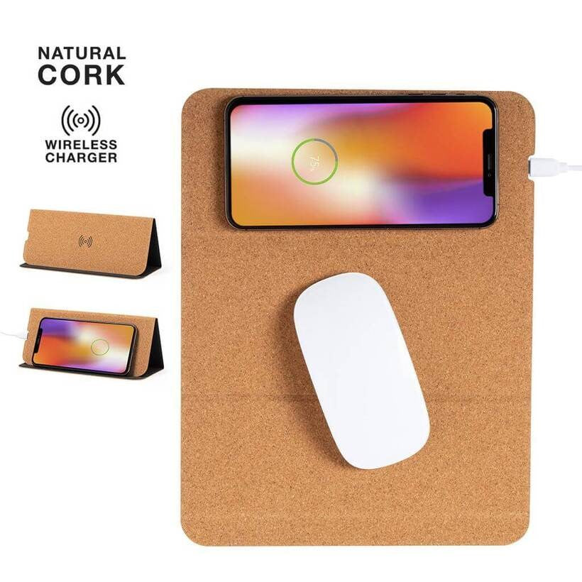 Cork Mousepad with Wireless Charger - Novelty