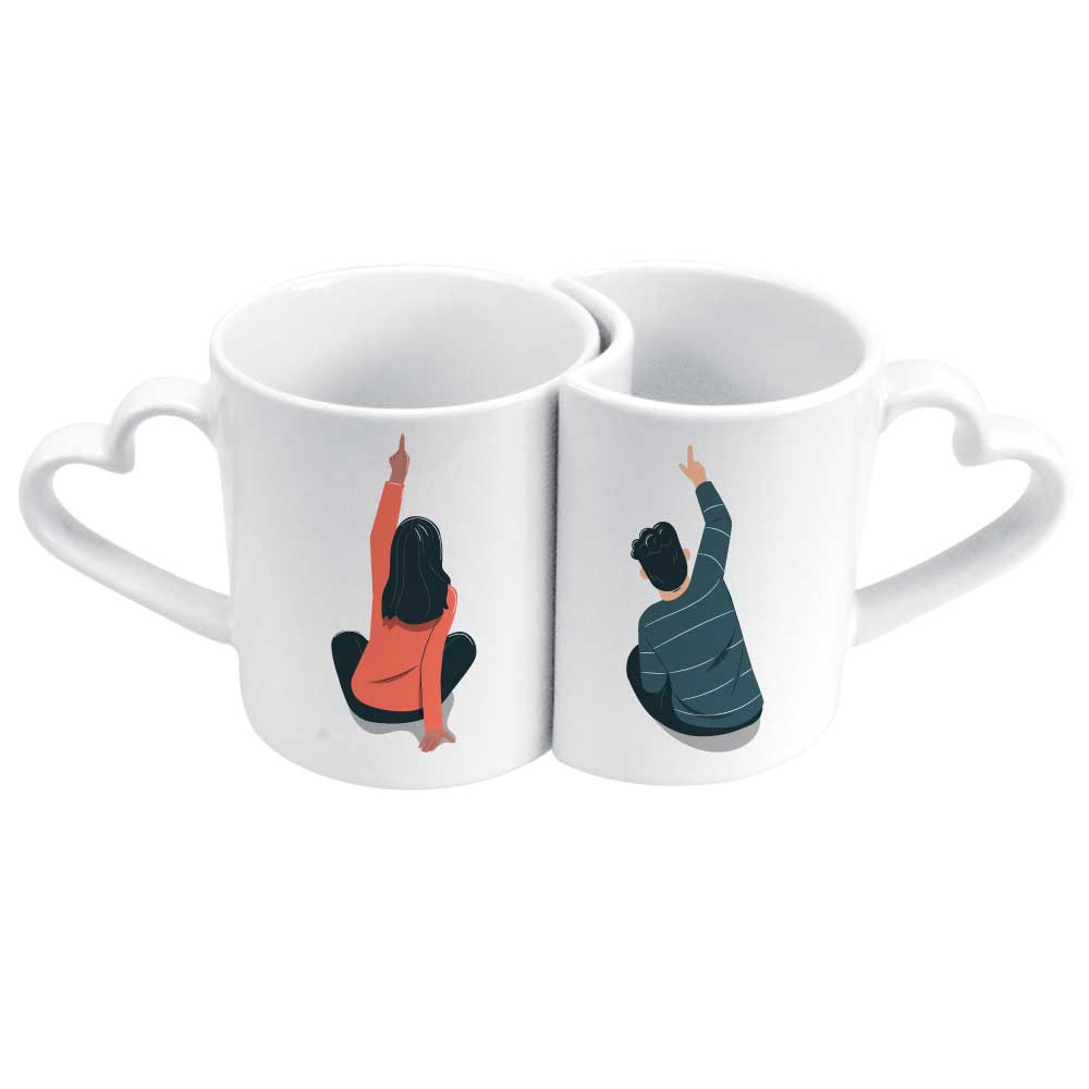 Custom Couple Mugs Dubai | 325ml Love Mug Sets UAE | Personalized Corporate & Wedding Gifts - Novelty