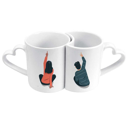 Custom Couple Mugs Dubai | 325ml Love Mug Sets UAE | Personalized Corporate & Wedding Gifts - Novelty