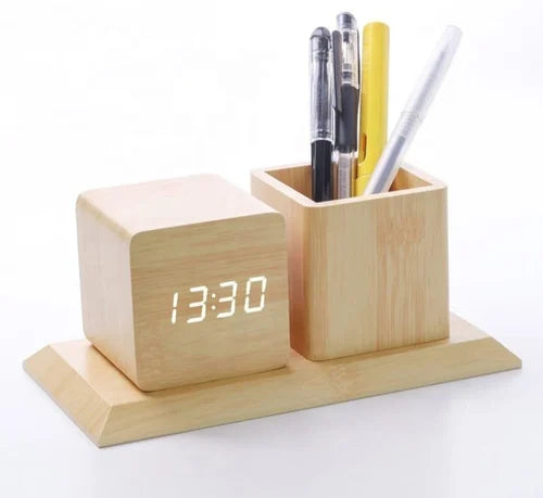 DIGITAL WOODEN ALARM CLOCK - Novelty