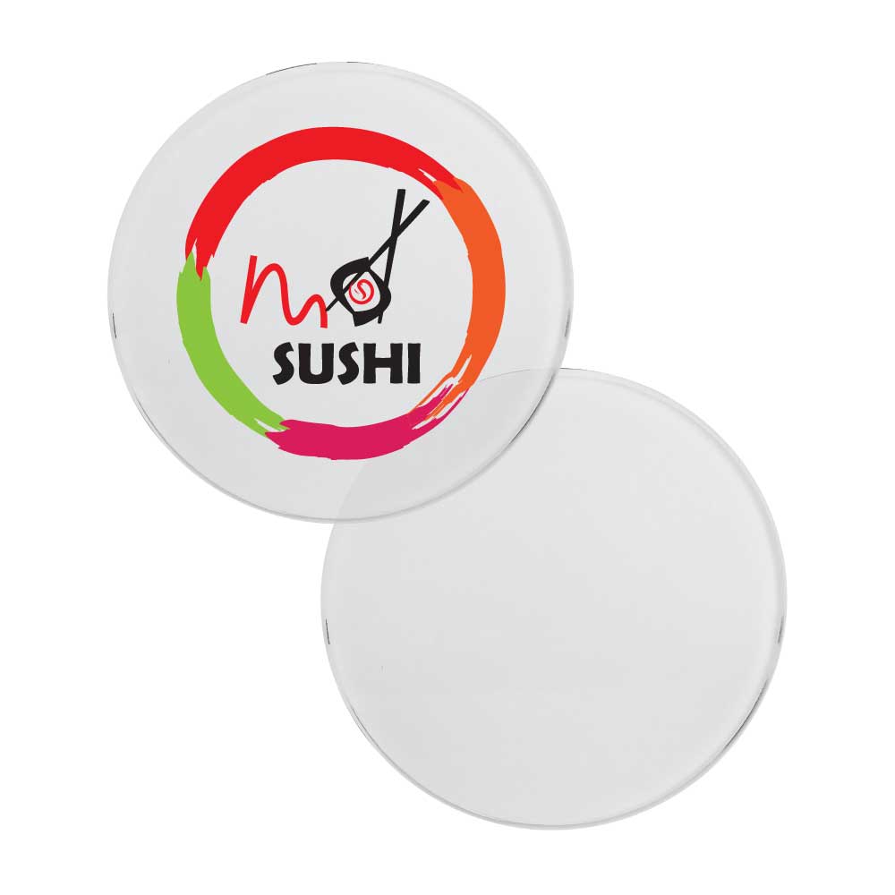 Custom Round Glass Tea Coasters – Set of 4 | Logo Printed Drinkware Accessories - Novelty