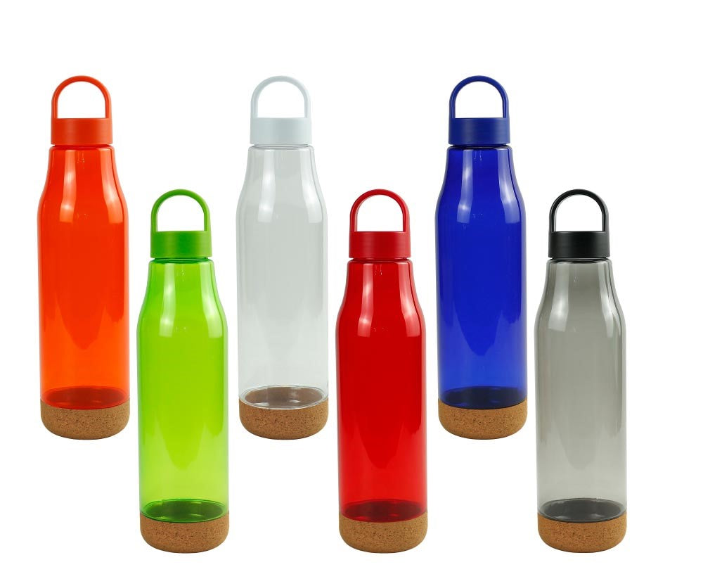rPET Bottles with Cork Base, Twist-off Lid, Handle, 720ml - Novelty