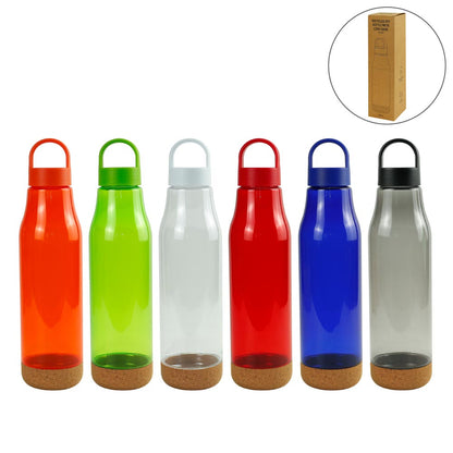rPET Bottles with Cork Base, Twist-off Lid, Handle, 720ml - Novelty