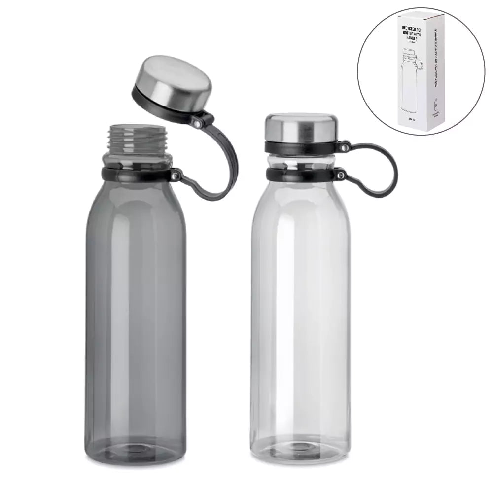 rPET Transparent Bottles 800ml SS Lid with Carry Handle - Novelty