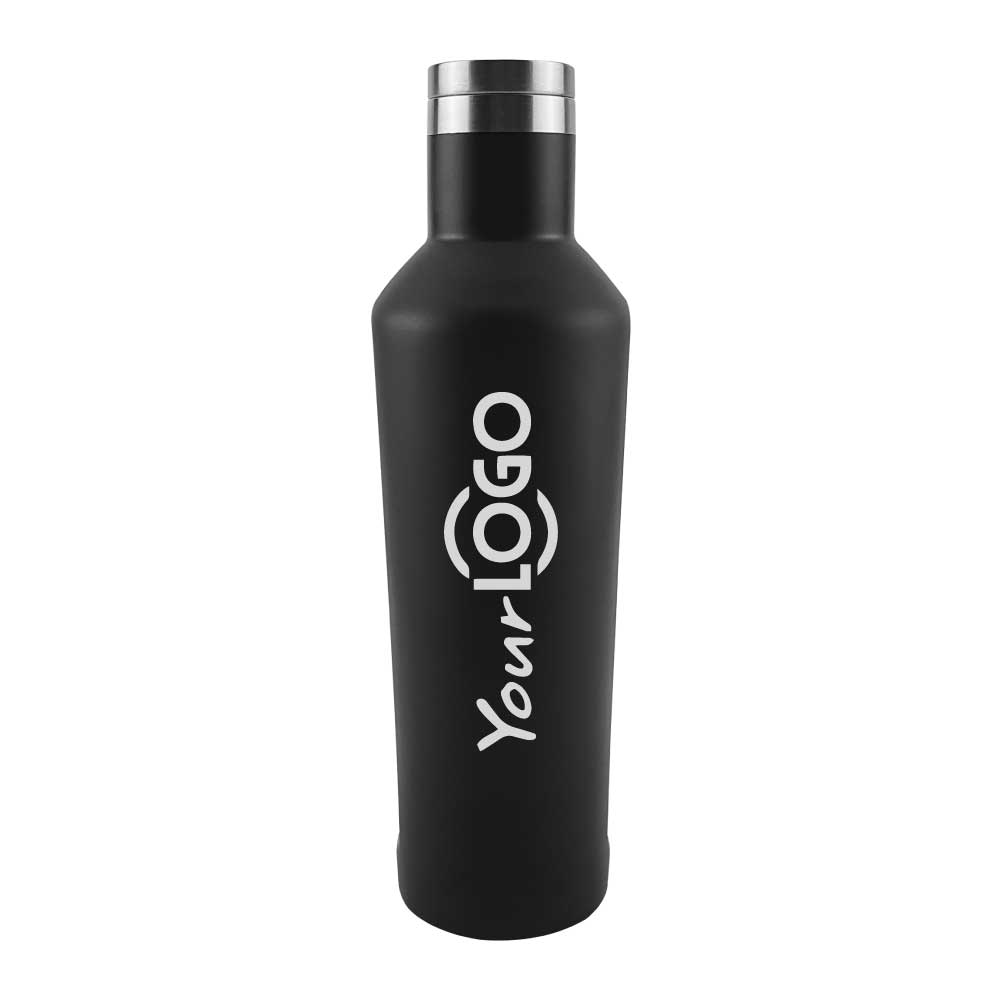 Custom Matte Black Stainless Steel Bottles – 500ml | Logo Printed Water Bottles - Novelty