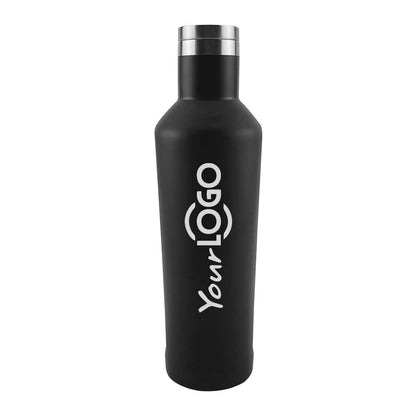 Custom Matte Black Stainless Steel Bottles – 500ml | Logo Printed Water Bottles - Novelty